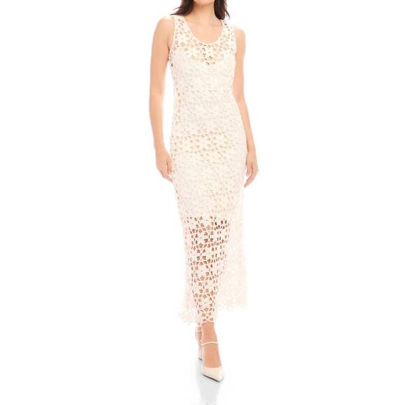 NEW FIFTEEN TWENTY kelsie crochet dress in ivory